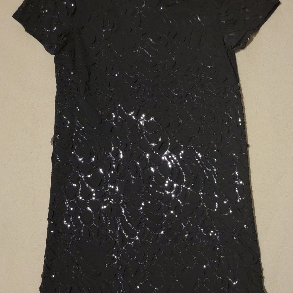 Line & Dot Black Sequin Sheath Mini Dress